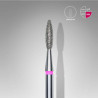 Diamond nail drill bit, “flame” , red, diameter 2.1 mm/ working part 8 mm Staleks