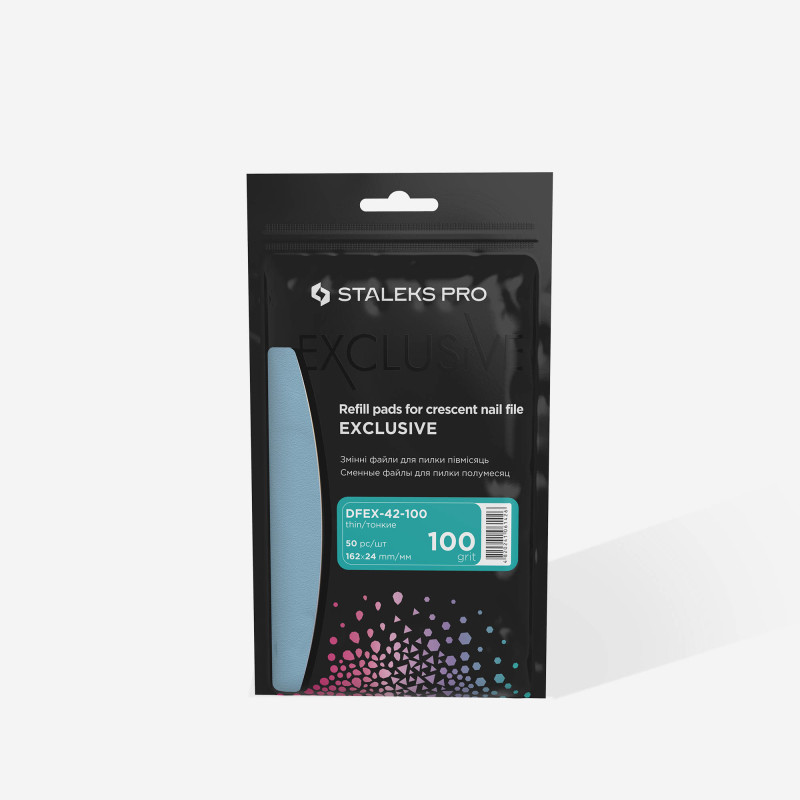 Disposable files for crescent nail file Staleks Pro Exclusive 42, 100 grit (50 pcs)