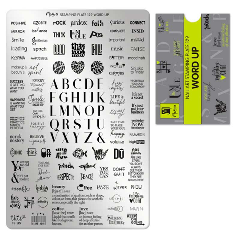 Stamping plate Moyra - Word Up - 129