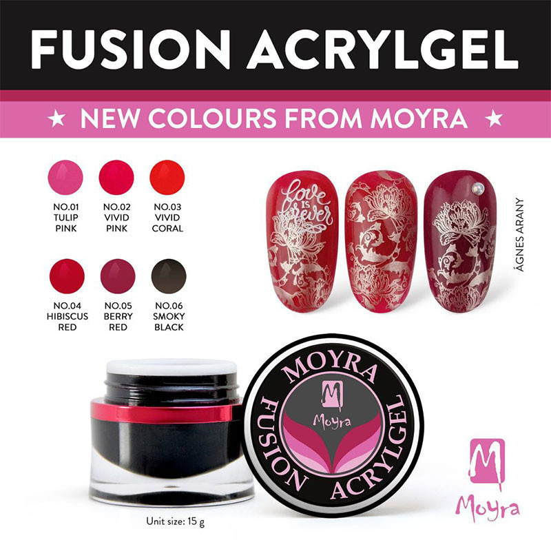 Acrygel Moyra Fusion Colour nro 05 Marjanpunainen - 15 g