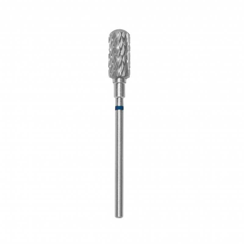 Carbide nail drill bit Staleks, “cylinder”, blue, head diameter 6 mm/ working part 14 mm