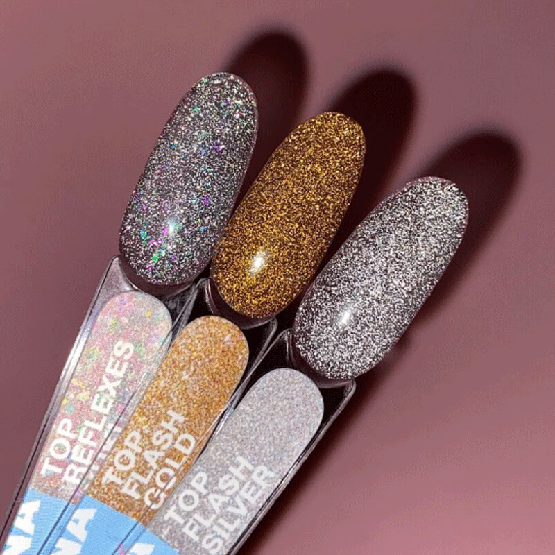 Pealislakk Lunamoon Top Flash Gold  - 13ml