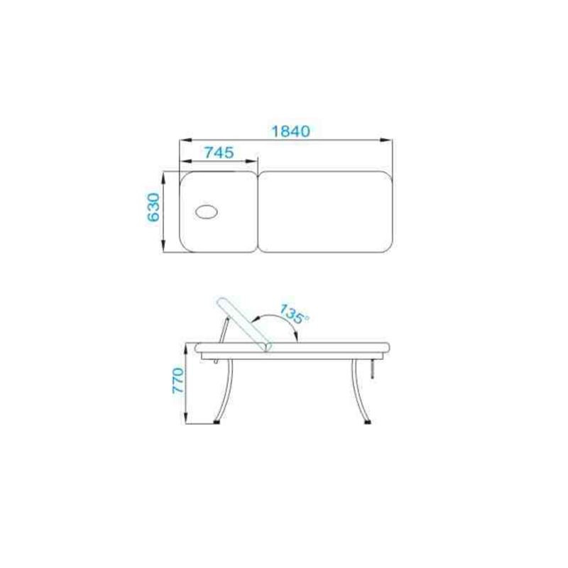 Massage bed azzurro 328 white