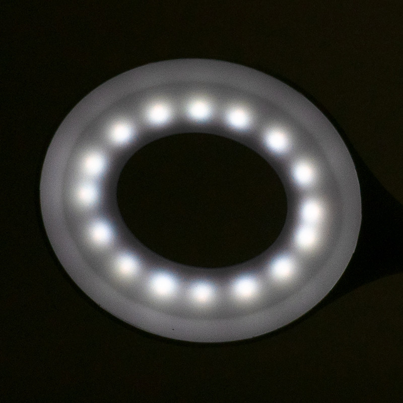 Ring led lamp snake on the desk white