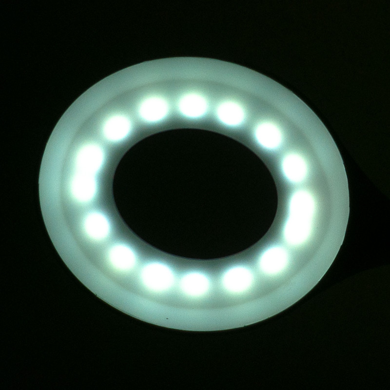 Ring led lamp snake on the desk white
