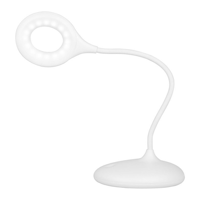 Ring led lamp snake on the desk white
