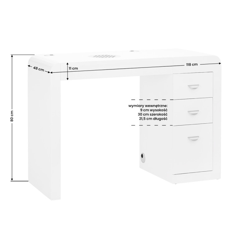 Cosmetic desk 312 white left