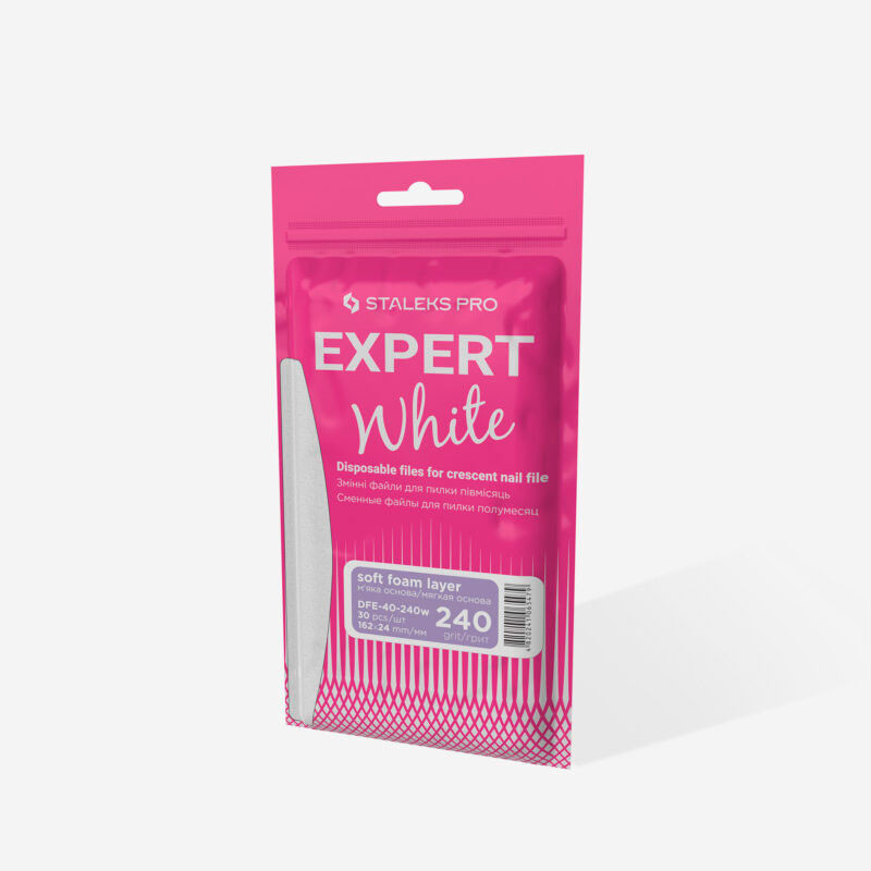 Сменные файлы для пилки полумесяц (на мягкой основе) Staleks Pro Expert 40, 240 грит (30 шт)