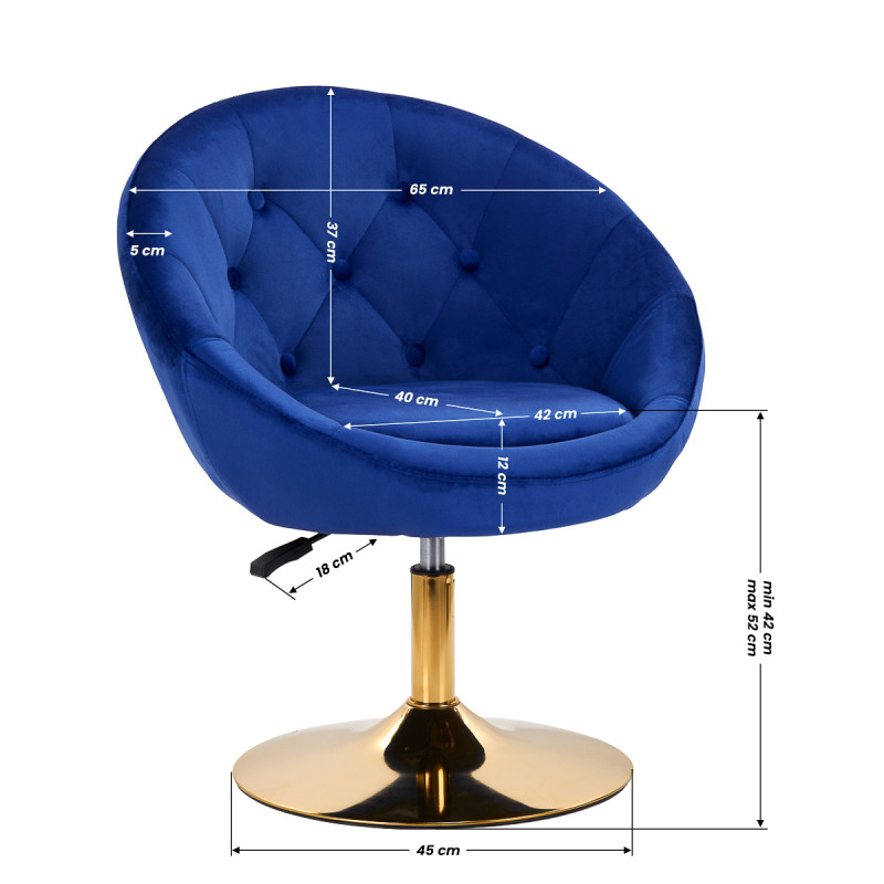 4Rico swivel chair QS-BL12G navy blue