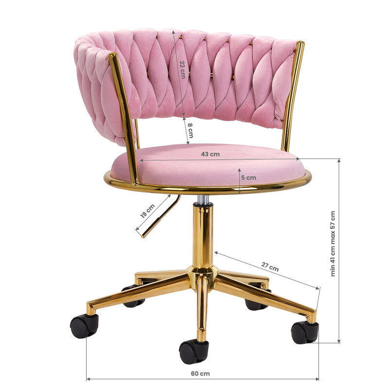 4Rico swivel chair QS-GW01G pink
