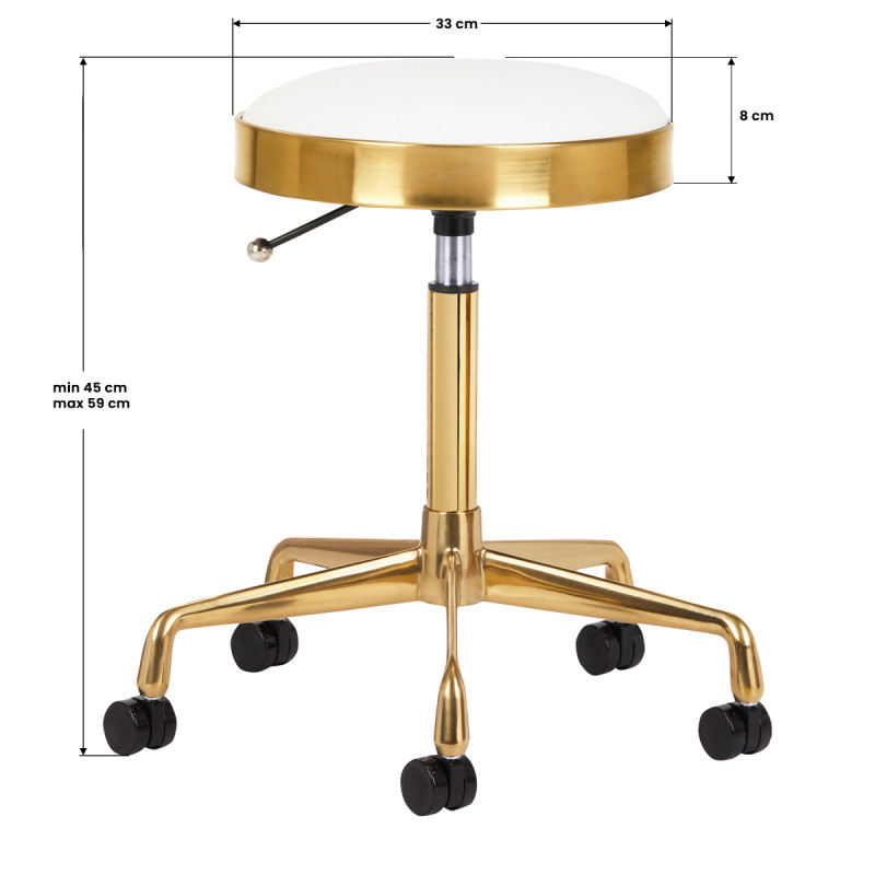COSMETIC STOOL H7 GOLDEN WHITE