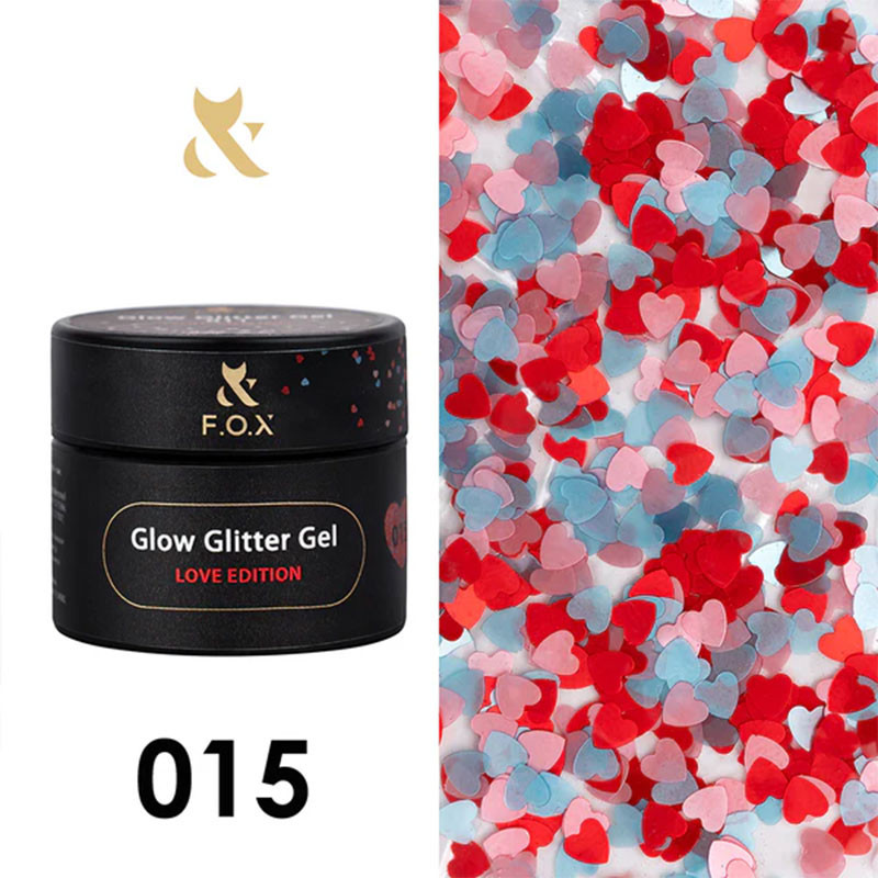 Geelimaali - Glow Glitter - Gel Love Edition F.O.X 015 - 5 ml