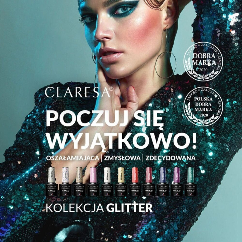 Цветной гель-лак Claresa Glitter № 15, 5 ml.