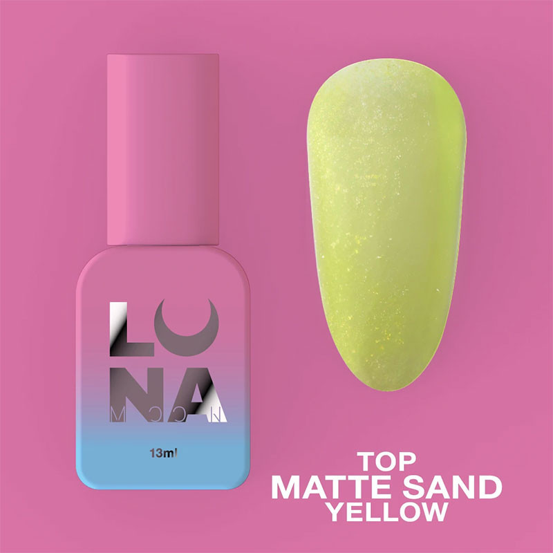 Матовый топ без липкого слоя - Lunamoon Top Matte Sand Yellow - 13 ml
