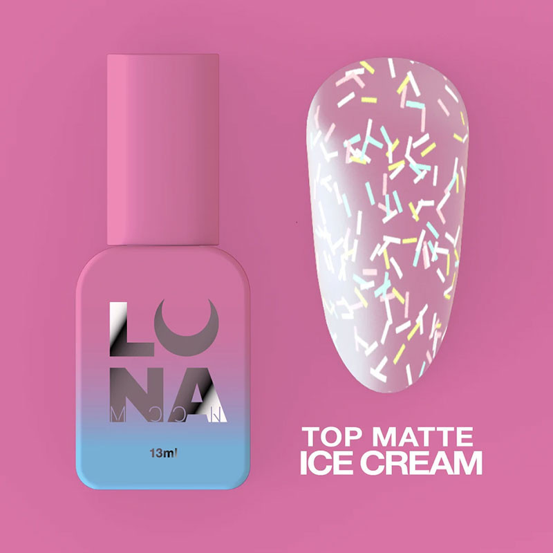 Matt pealislakk kleepuva kihita – Lunamoon Top Matte Ice Cream – 13 ml