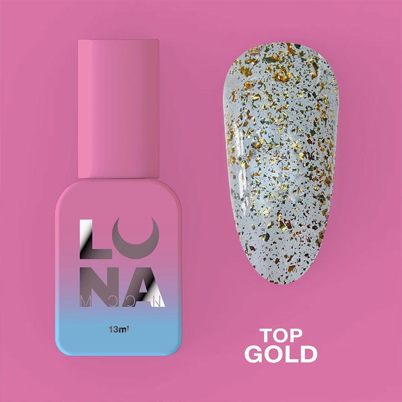 Топ для гель-лака – Lunamoon Top Gold – 13 мл