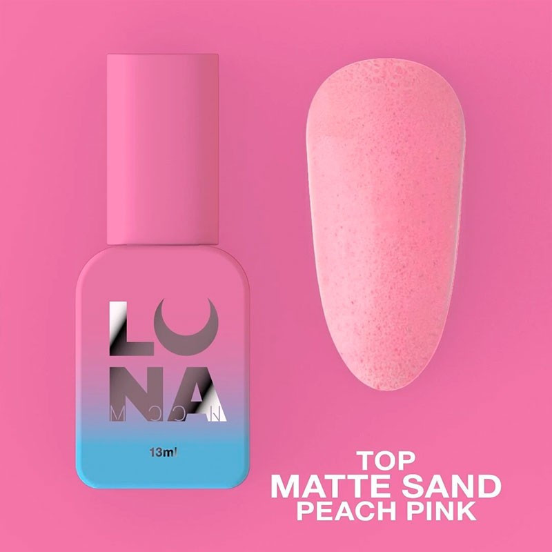 Matte top coat no-wipe – Lunamoon Top Matte Sand Peach Pink – 13 ml