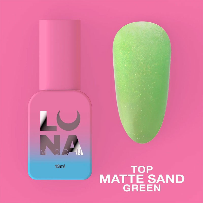 Matt pealislakk ilma kleepuva kihita – Lunamoon Top Matte Sand Green – 13 ml