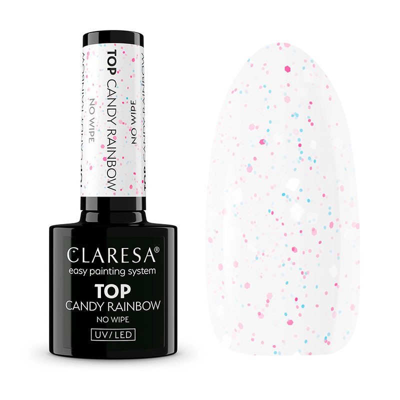 Top Coat Claresa Top Candy Raindow (No Wipe) - 5 g
