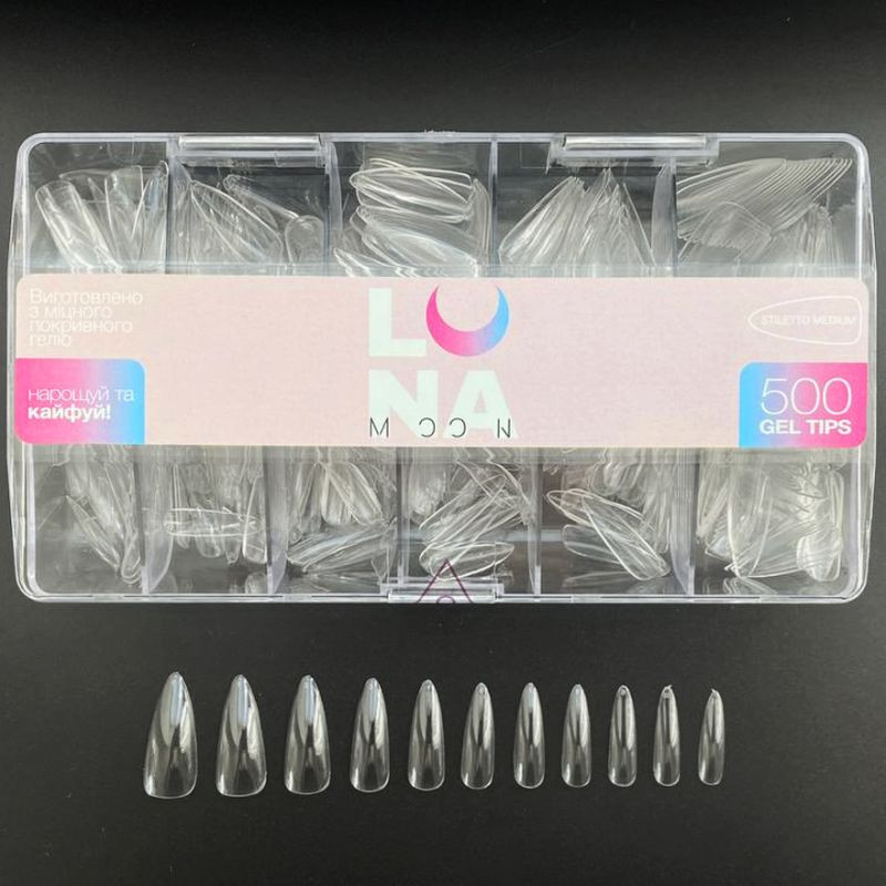 Kynsitipit – LunaMoon Stiletto Medium – 500 kpl