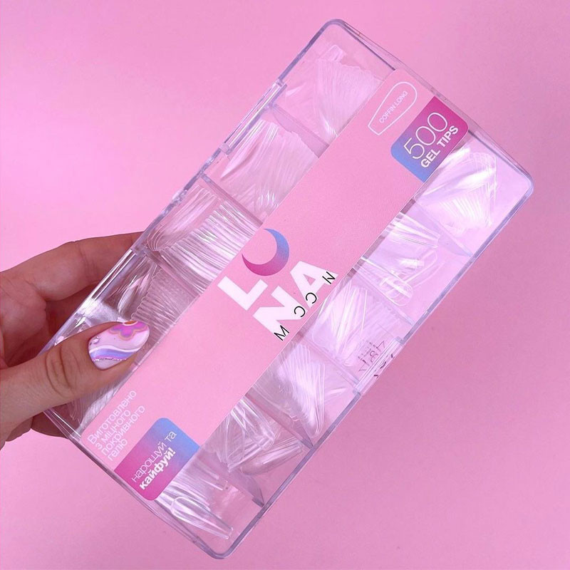 Gel nail tips – LunaMoon Coffin Long – 500 pcs