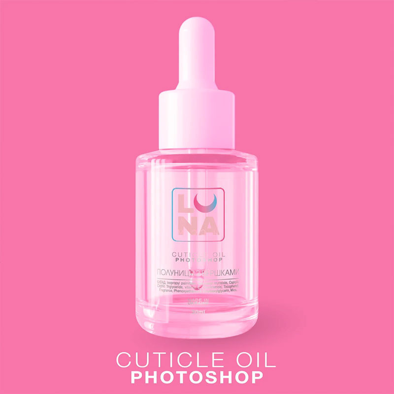 Dry Cuticle Oil Lunamoon with Strawberry & Cream Scent PhotoShop - 30 ml