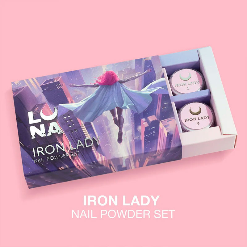 Set of Nail Rubbing Powders Lunamoon Iron Lady - 6 pcs